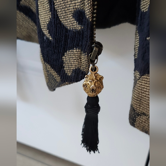 NWOT TAPP New York Vintage Rare Lion King Embroided Jacket Size S, 4 Black Gold - Picture 5 of 6